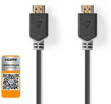 Nedis Premium High Speed --HDMI - kabel med Ethernet | HDMI- Kontakt | HDMI- Kontakt | 4K@60Hz | 18 Gbps | 5.00 m | Rund | PVC | Antracit | Låda