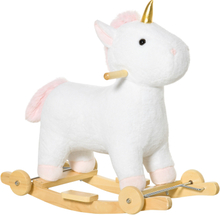 Cavallo a dondolo gioco giocattolo cavalcabile per bambini bianco