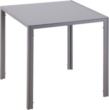 Tavolo quadrato struttura in metallo e piano in vetro temperato grigio moderno