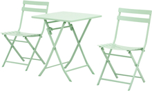 Set tavolo e sedie pieghevoli da giardino in metallo colore verde