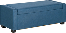 Panca fondoletto da camera con vano contenitore in tessuto 120x50x44cm blu