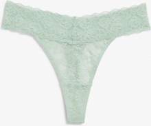 Low waist lace thong - Green