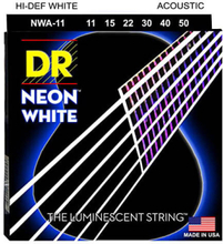 DR Strings NWA-11 Neon White stålstrenger til gitar, 011-050