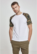 T-shirt Raglan Contrast blanc/vert camo 2XL