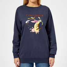 Cow and Chicken Characters Women's Sweatshirt - Navy - XS
