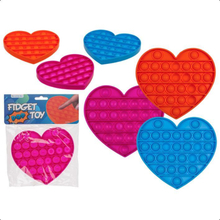 2-Pack Fidget Toy Pop It Stress Heart-shaped Assorted Colors