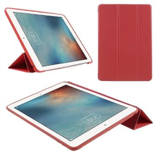 Scratch-Resistant PU Leather + Soft Silicone Back Shell Tri-fold Stand Cover for iPad (2018)/(2017)