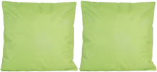 Set van 2x stuks bank/Sier kussens voor binnen en buiten in de kleur groen 45 x 45 cm Tuinkussens vo