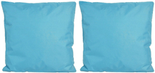 Set van 2x stuks bank/Sier kussens voor binnen en buiten in de kleur lichtblauw 45 x 45 cm Tuinkusse