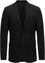 Stretch Wool Slim Suit Blazer Suits & Blazers Blazers Single Breasted Blazers Svart Calvin Klein*Betinget Tilbud