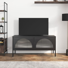 vidaXL Tv-bänk svart 105x35x50 cm glas och stål