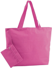 Polyester fuchsia roze shopper/boodschappen tas 47 cm