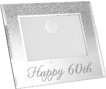 Happy 60th - Silverfärgad Bildram med Glitter 21x17 cm