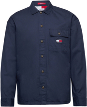 Tjm Classic Solid Overshirt Tops Overshirts Navy Tommy Jeans