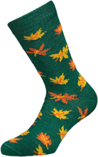 Fall Alpaca Leaves 1-Pack Lingerie Socks Regular Socks Grønn Alpacasocks&Co*Betinget Tilbud