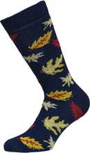 Fall Alpaca Leaves 1-Pack Lingerie Socks Regular Socks Marineblå Alpacasocks&Co*Betinget Tilbud