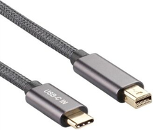 4K 60Hz USB C til Mini DisplayPort Kabelkonverter Guldbelagt flettet kabel til MacBook 12/ Samsung G