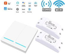 SMATRUL WHK-S2 WiFi Push Button Light Switch Wireless RF 433Mhz Wall Relay Timer for Amazon Alexa Go