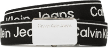Barnskärp Calvin Klein Jeans Logo Taupe Buckle Belt IU0IU00393 Svart
