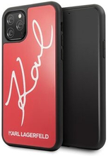 Karl Lagerfeld iPhone 11 Pro Rød Hårdt Etui Signature Glitter