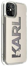 Karl Lagerfeld iPhone 12 Pro Max Sølv Hardcase Spejl Flydende Glitter Karl Lagerfeld