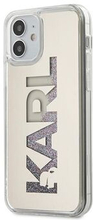 Karl Lagerfeld iPhone 12 Mini Sølv Hardcase Spejl Flydende Glitter Karl