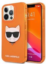 Karl Lagerfeld KLHCP13LCHTRO iPhone 13 Pro / 13 6.1 orange / orange hardcase Glitter Choupette Fluo