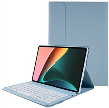 For Xiaomi Pad 5/5 Pro Round Cap Wireless Bluetooth Keyboard + Stand Design PU Leather Tablet Case