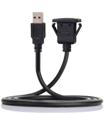 1M vandtæt enkelt USB 3.0 forlængerlåsemontering bil AUX-kabel til instrumentbrætpanel