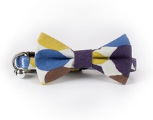 Colorful Dot Pattern Adjustable Dog Cat Bow Tie Collar with a Bell