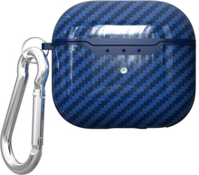 AirPods 3 carbon fiber case with carabiner - Blue
