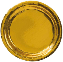 Papperstallrikar i guld Ø23 cm, 8-pack
