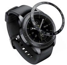 Samsung Galaxy Watch (42mm) stainless steel bezel - Black Ring White Text