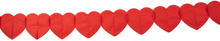 Rød Papirhjerte Guirlande 6 meter til Bryllup, Barnedåb, Valentinsdag