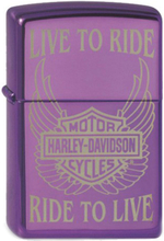 Zippo Lighter Harley-Davidson Live to Ride, Purple
