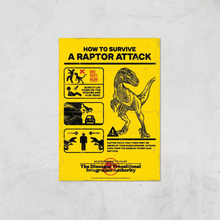Jurassic World How To Survive A Raptor Attack Giclee Art Print - A4 - Print Only