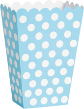 Popcornbägare Ljusblå Prickiga - 8-pack