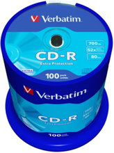 Verbatim CD-R Extra Protection, 52x, CD-R, 120 mm, 700 MB, Kakkulaatikko, 100 kpl