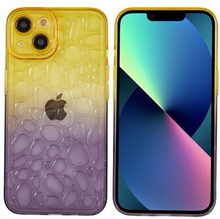 For iPhone 13 3D Pebbles Effect Gradient Color Cell Phone Shell Drop-proof Flexible TPU Phone Case