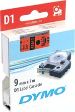 DYMO D1 merkkausteippi, 9mm, punainen/musta teksti, 7m - 40917