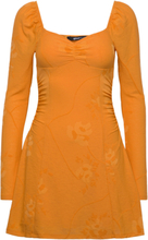 Jacquard Mini Dress Kort Kjole Orange Gina Tricot