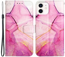 YB Pattern Printing Leather Series-5 for iPhone 12 /12 Pro Marble Pattern Shockproof PU Leather Wal