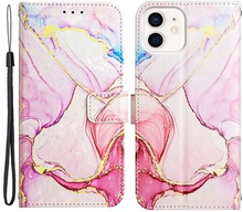 YB Pattern Printing Leather Series-5 for iPhone 12 /12 Pro Marble Pattern Shockproof PU Leather Wal