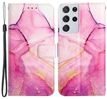YB Pattern Printing Leather Series-5 Pattern Printed Phone Case for Samsung Galaxy S21 Ultra 5G Shoc