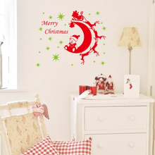 2ST Weihnachten tragen abnehmbare Wandkunst Sticker Aufkleber Wandbild DIY Wallpaper für Zimmer Decal 64 * 81cm