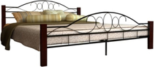Bed Metal Black and Red Brucciato with mattress 180 cm