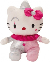 Jemini pluchen knuffel Hello Kitty clown 15 cm roze/zilver