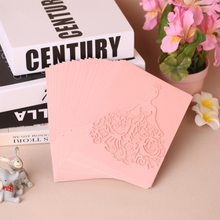 20 teile / satz Hochzeitseinladungskarten Perle Papier Laser Cut Hohle Braut Muster Einladungskarten für Hochzeitstag Engagement - Weiß