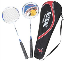 REAGAIL 2 Pcs/Pack Training Badminton Racket Racquet with Carry Bag Lightweight Durable Sports Exerc