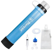DIERCON Portable Personal Water Filter Drinking Straw 3-Stage Filtration for Camping Hiking Hunting